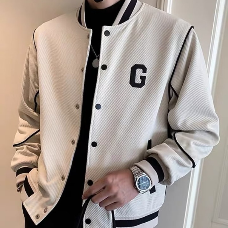 2023 Spring and Autumn New Jacket Men's Baseball Uniforms Casual Sports Top Trendy All-Matching Youth Workwear Fashionable Coat
