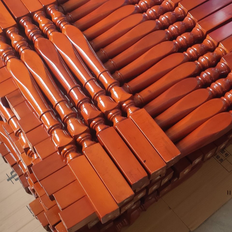 实木楼梯扶手阳台护栏金玉立柱式仿古柱子