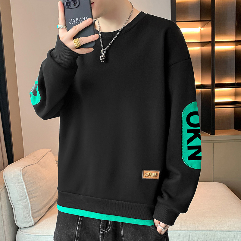 Men's Sweater 2023 Autumn and Winter New Korean Style Fashion Brand round Neck Loose Casual Ins Men's T-shirt Bottoming Shirt Men's Clothing