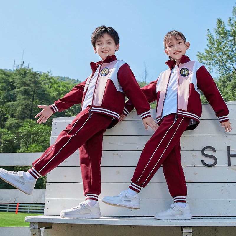 小学生校服秋冬款三合一冲锋衣套装新款英伦风儿童运动班服三件套