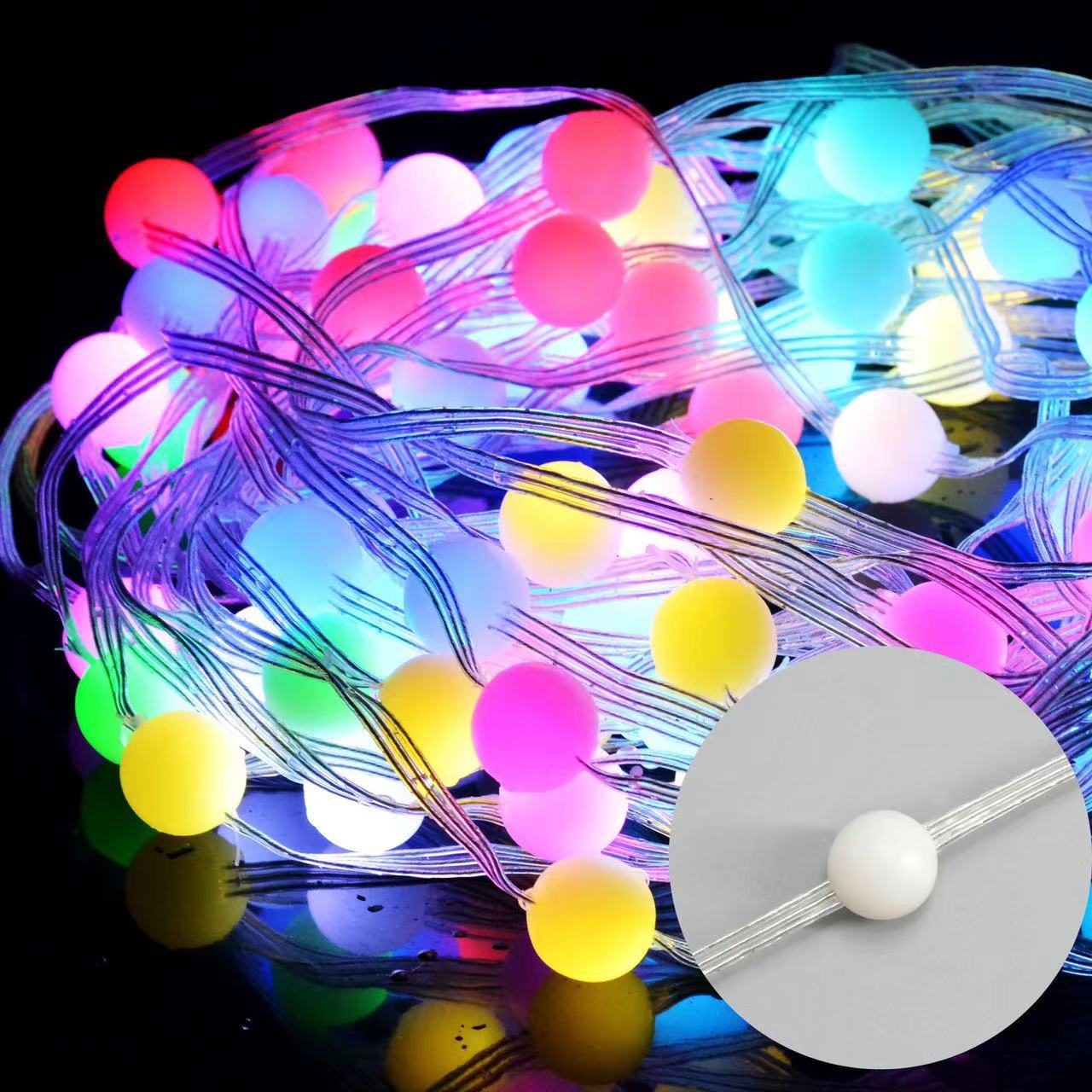 led智能点控一体圆球360度皮线灯宝莲灯蓝牙控制器圣诞跨境usb