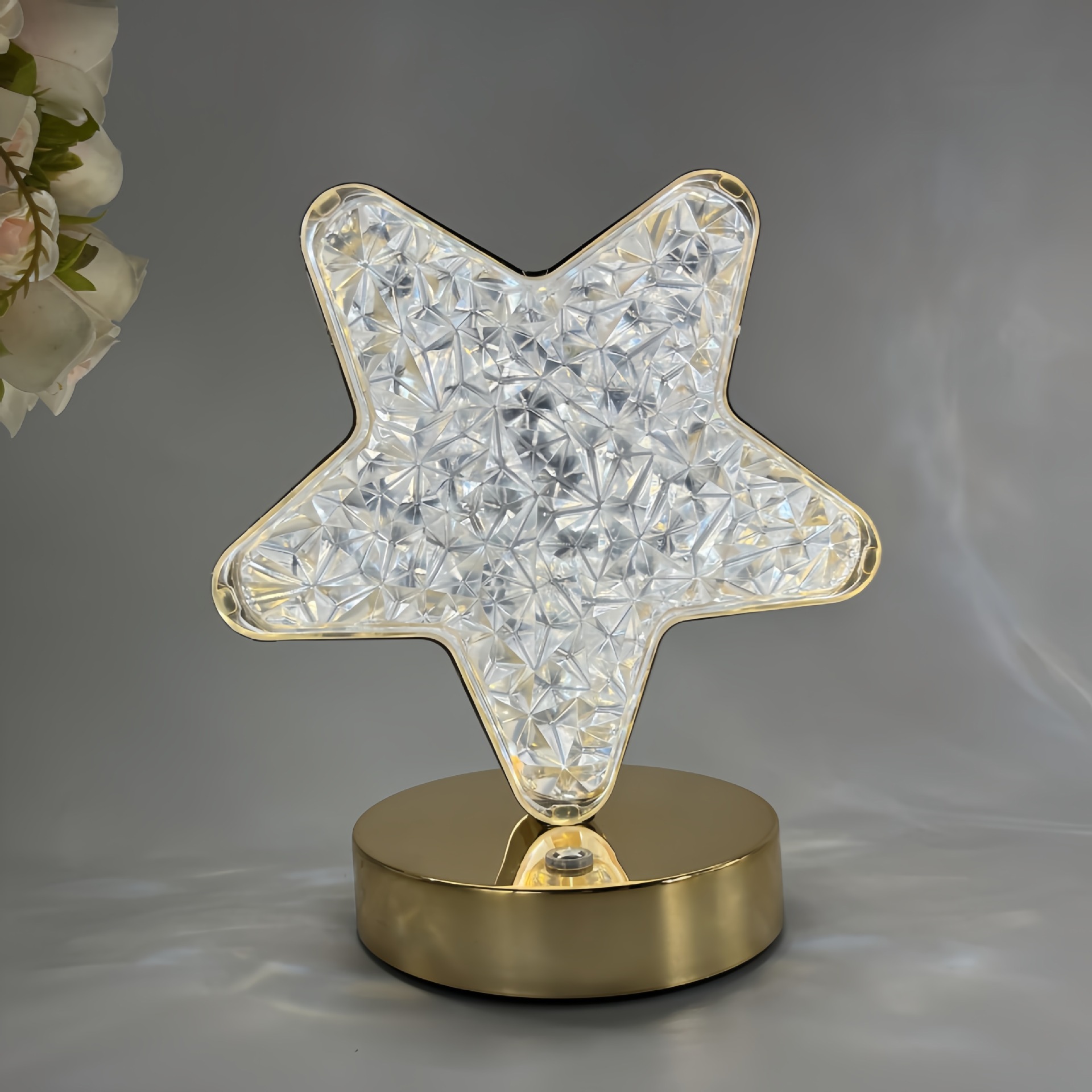 2024 New Star Moon Rechargeable Bedroom Small Night-Light Table Lamp Modern Minimalist Holiday Decoration Crystal Lamp