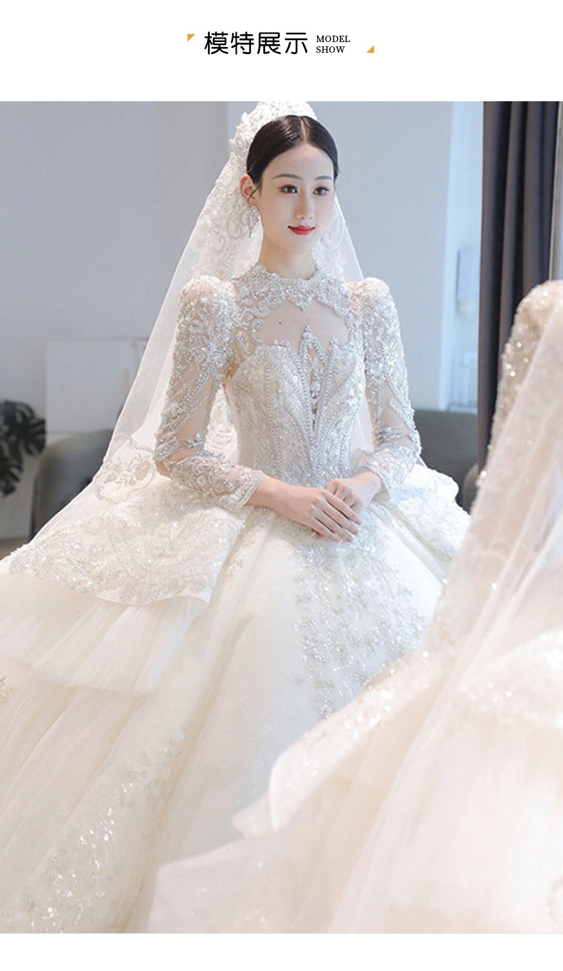 小仙女白色露背束腰婚纱2022新品拖尾婚纱礼服甜美气质小个子婚纱