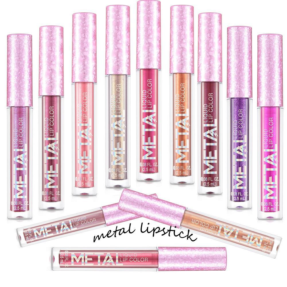 Cross-Border Engbo Metallic Liquid Lipstick Lip Gloss No Stain on Cup Lip Lacquer Makeup Pearlescent Beauty