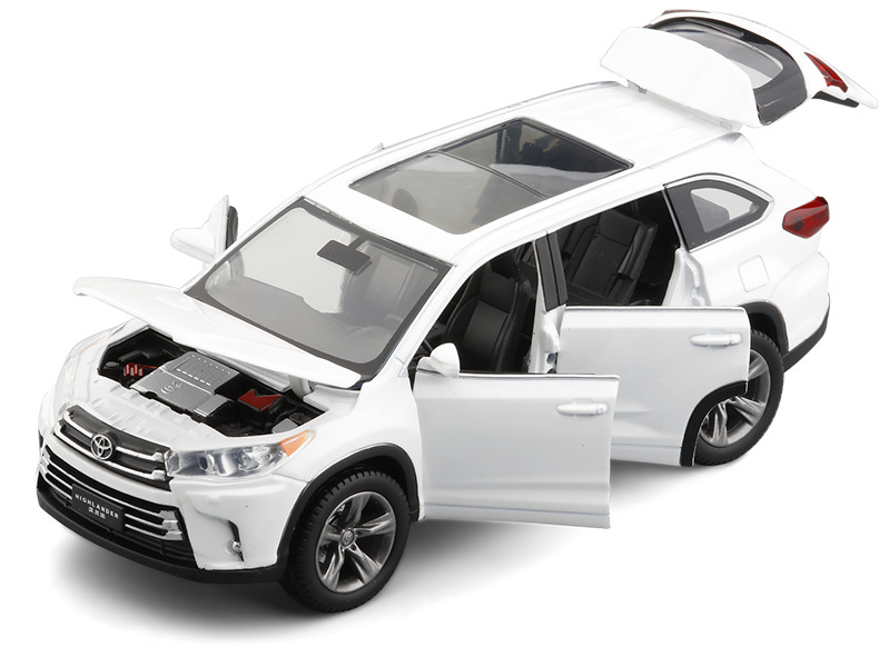 jkm1/32 2019款丰田汉兰达suv六开门声光回力金属汽车模型玩具车