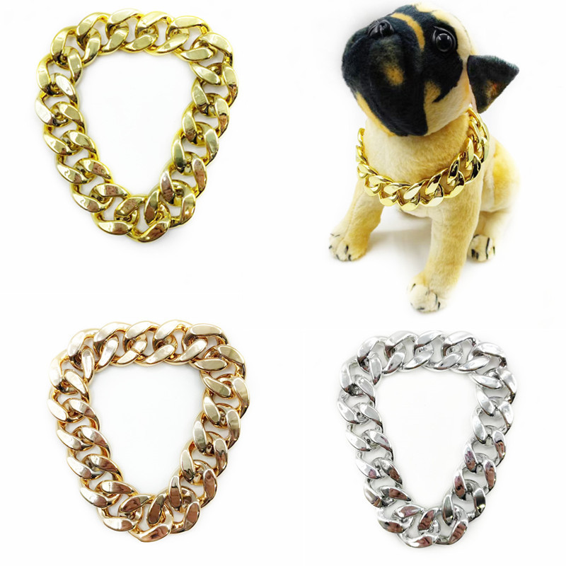 超大宠物项圈狗狗金链子金毛秋田法斗拉布拉多犬项链塑料金项链