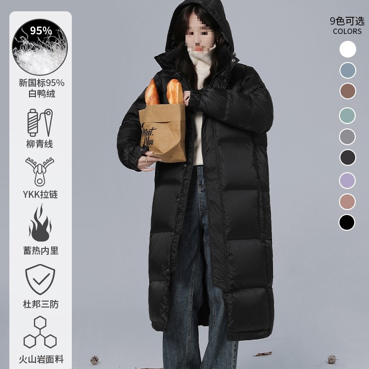 凸乆鸟CV羽绒服男女超长款过膝加厚冬季2025新款情侣宽松外套中戏