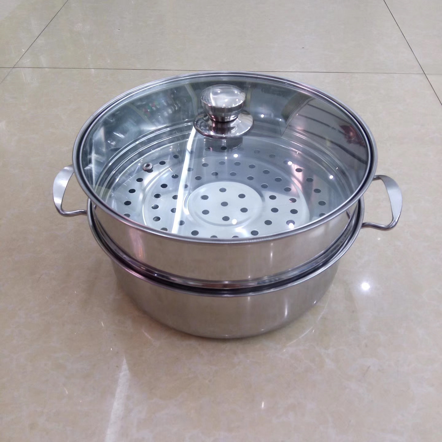 厂家批发不锈钢汤蒸锅火锅汤锅双层二层蒸馒头商超赠品礼品活动