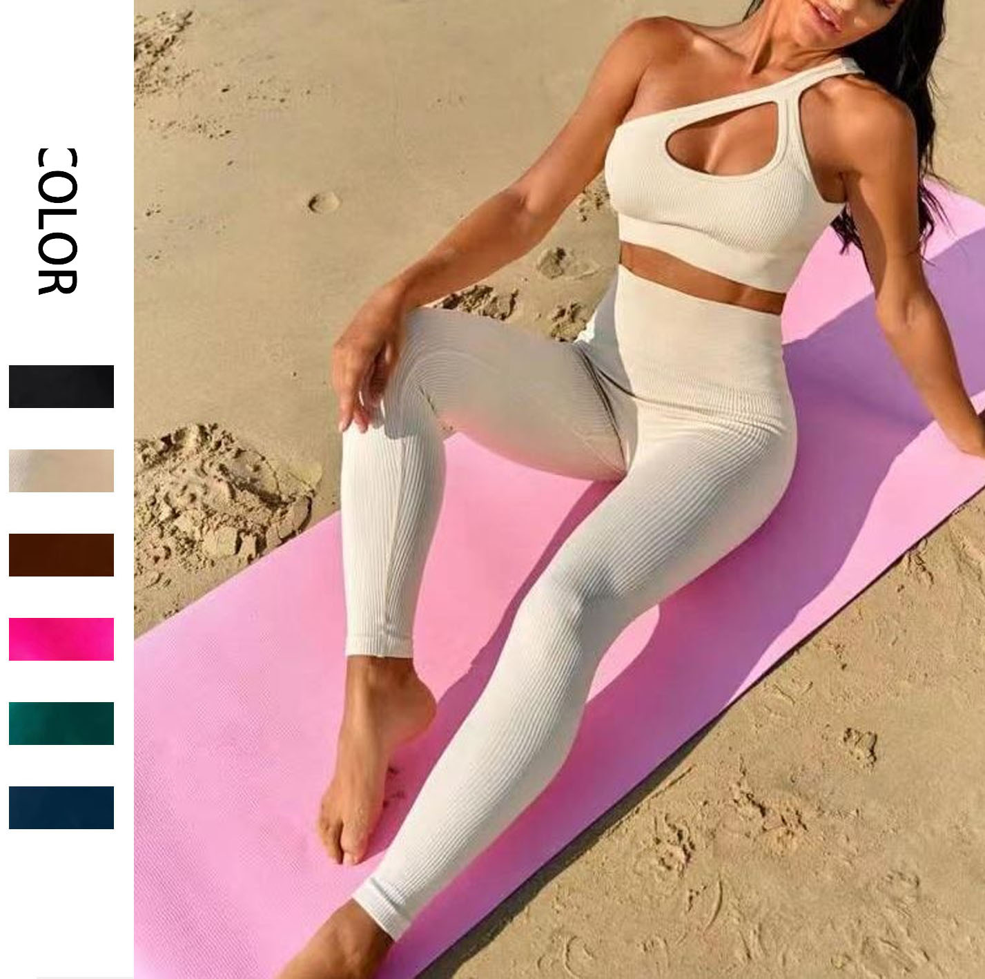 2023 Cross-Border New Arrival Seamless Knitted Bra and Trousers Suit Thread Yoga Suit Women's Sports Fitness Suit