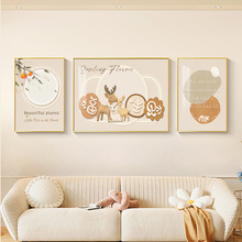 奶油风金色框客厅装饰画卧室餐厅墙上挂画墙壁装饰画免打孔壁画