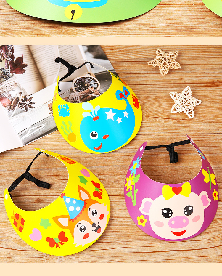 五一六一手工制作帽子diy遮阳帽 春游太阳帽子幼儿园手工材料包