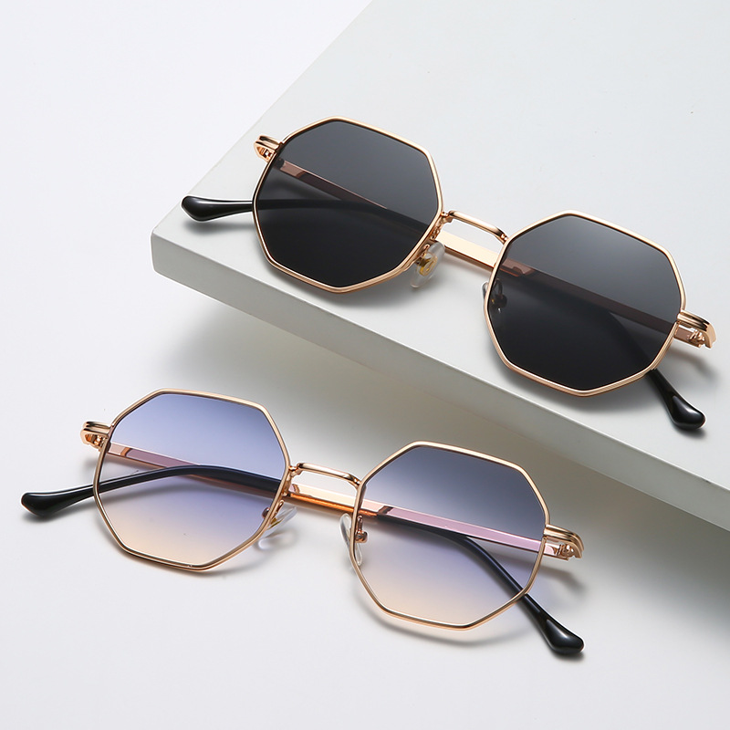 2023 New Fashion Women's Sunglasses Classic Retro Metal Multilateral Men's Sunglasses Sun Glasses Wholesale