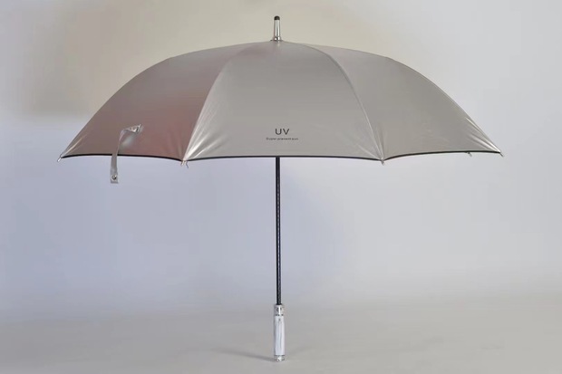 27寸长柄自动高尔夫伞大号双人钛银轻奢商务雨伞定 制广告伞现货