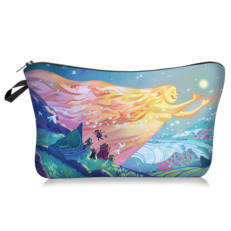 New Ocean Sea Wave Series Cosmetic Bag Portable Bag Clutch Women's Bag Toiletry Bag Portable Toiletry Bag Exclusive for Cross-Border