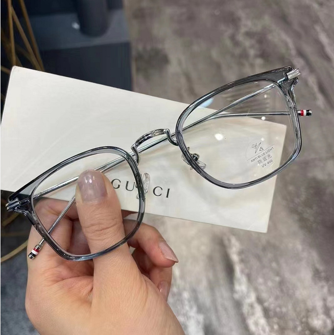 tb眼镜框tbx905小红书同款烟灰色方框网红女可配近视防蓝光超轻男