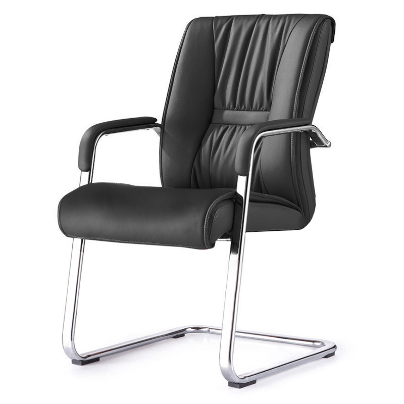 会议室座椅皮质电脑椅培训开会椅加厚凳子弓形人体工学办公室椅子