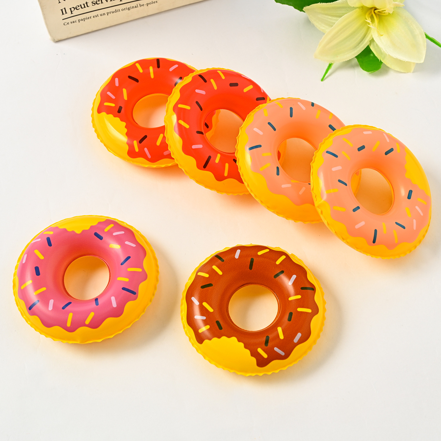 Mini Swimming Ring Children's Bath Toys Decoration Accessories Baby Swimming Toys Donut Inflatable Small Swimming Ring