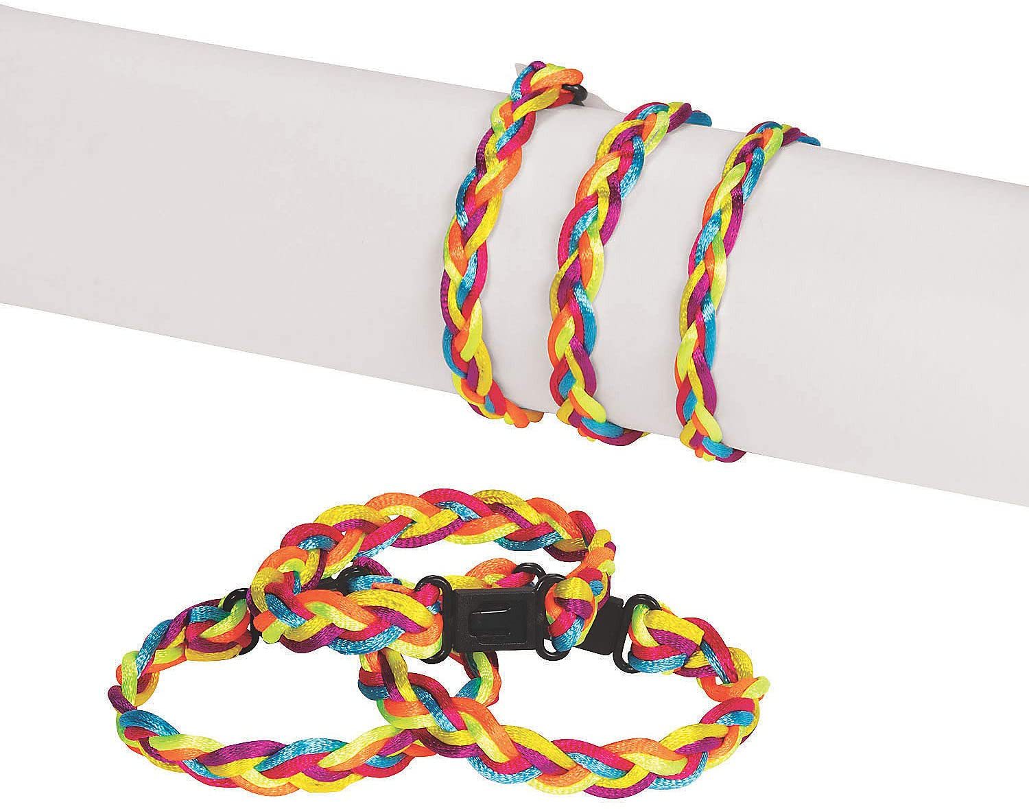 麻花辫手链绳子打结手环塑料扣编织手链编制手饰品绳手环友谊手链