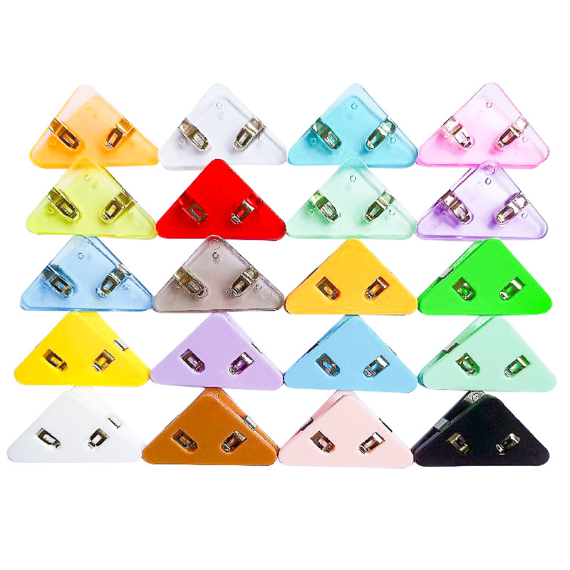 Transparent Triangle Clip Office Stationery Book Paper Anti-Roll Acrylic Pp Clip Storage Material Bill Folder