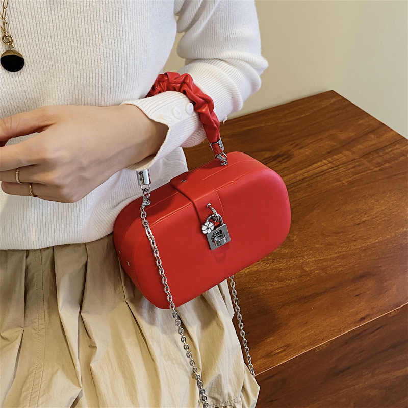 Net Red Ocean Style Square Box Bag Female 2023 New Trendy Fashion Chain Messenger Bag Portable Shoulder Small Square Bag