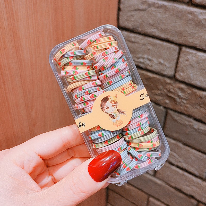 Baby Boxed Children's Hair Rope Girls' Hair Band Little Girl Rubber Band Baby Hair Tie Does Not Hurt Hair Thumb Hair Band