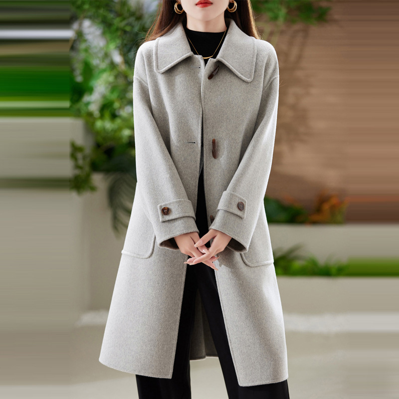 双面羊绒大衣女中长款2024秋冬新款高端气质100%羊毛呢子大衣外套