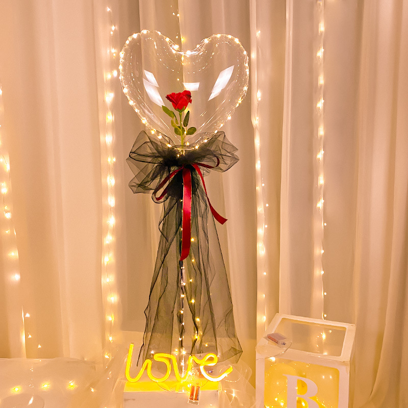 Qixi Internet Celebrity Wedding Bounce Ball Decorative Column Love Luminous Bounce Ball Wedding Room Decoration Props Confession Balloon