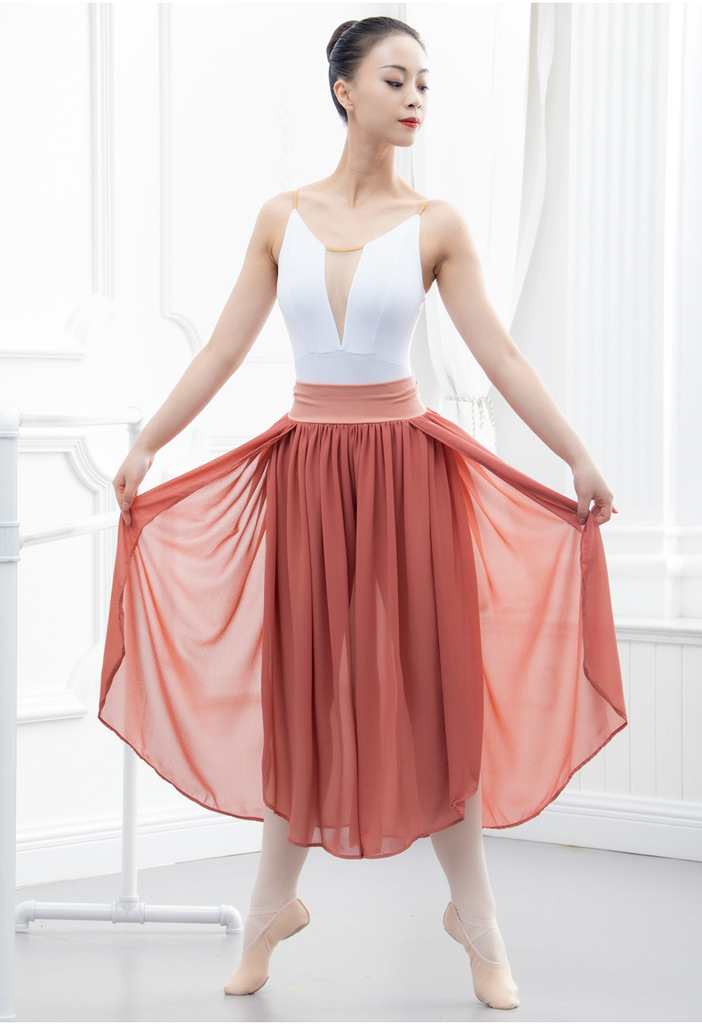 芭蕾舞半身裙古典舞精珍雪纺裙成人现代舞裙裤女形体长裙一件代发