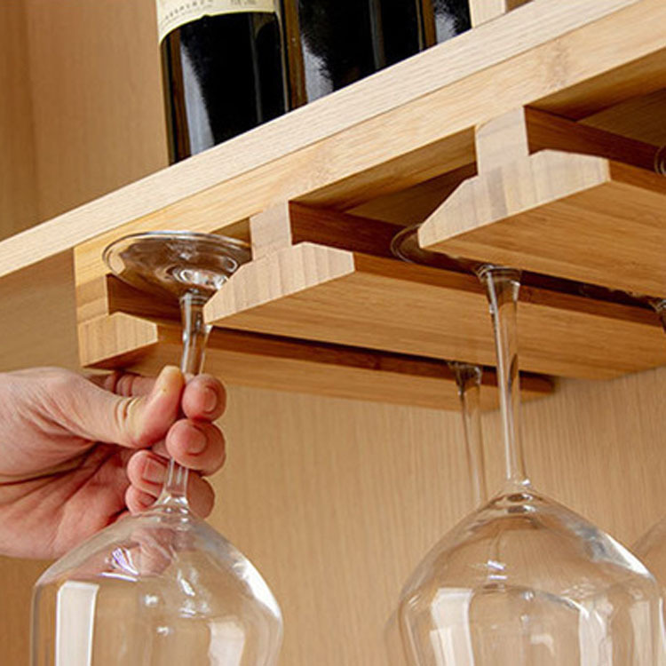 红酒杯架悬挂倒挂创意家用竹制吧台高脚杯架实木酒杯收纳架