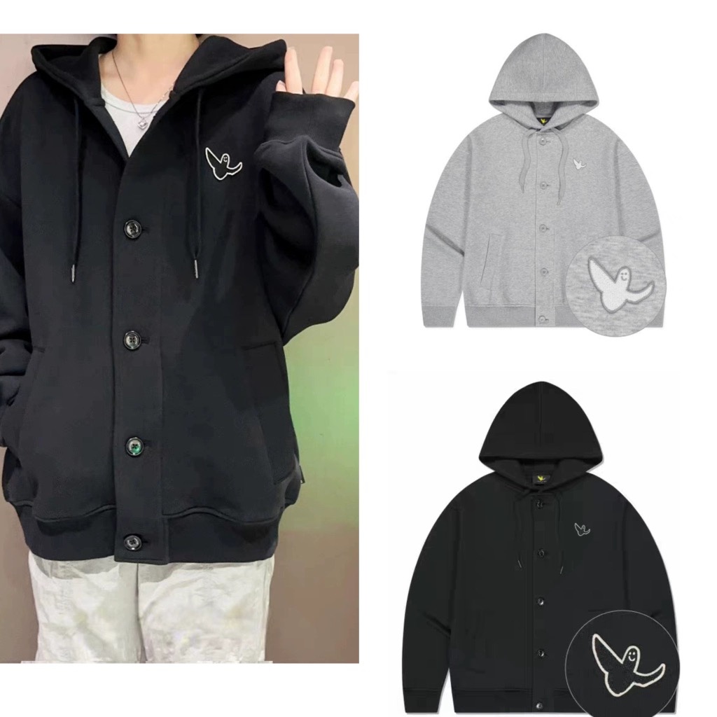 韩国小众潮牌23ss小飞人外套新款贴布刺绣复古休闲纽扣男女上衣