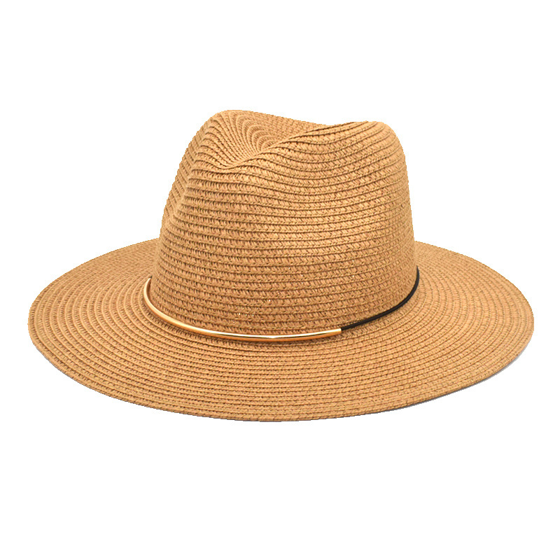 2022 New Men's and Women's Fashion Straw Hat Summer Outdoor Travel Sunshade Sun Straw Hat British Gentleman Fedora Hat
