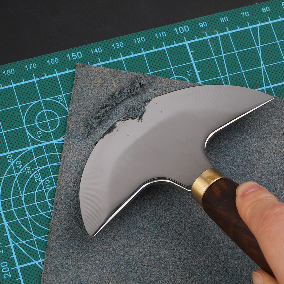 半圆裁皮刀手工diy皮革开料刀削皮刀瑞典高速钢皮雕工具削薄圆刀