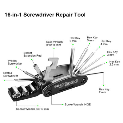 Bicycle Repair Tools Repair Combination Tire Repair Kit Multifunctional Folding Car Repair Tools Spanner Set