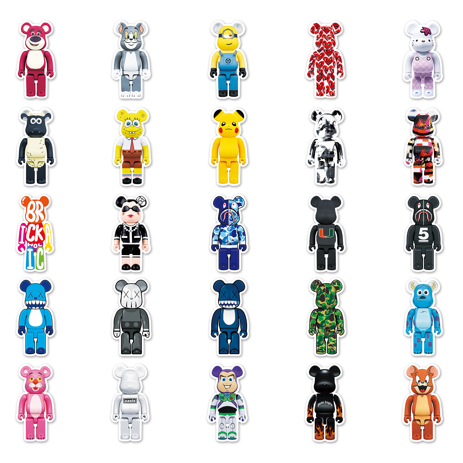 50张积木熊涂鸦贴纸 个性跨境潮流玩具贴纸diy滑板水杯行李箱贴纸