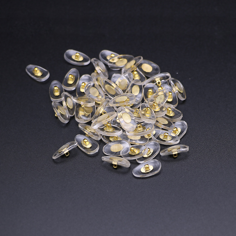 眼镜配件pvc塑料鼻托 金色银色铜芯托叶拧螺丝款鼻垫眼镜鼻托