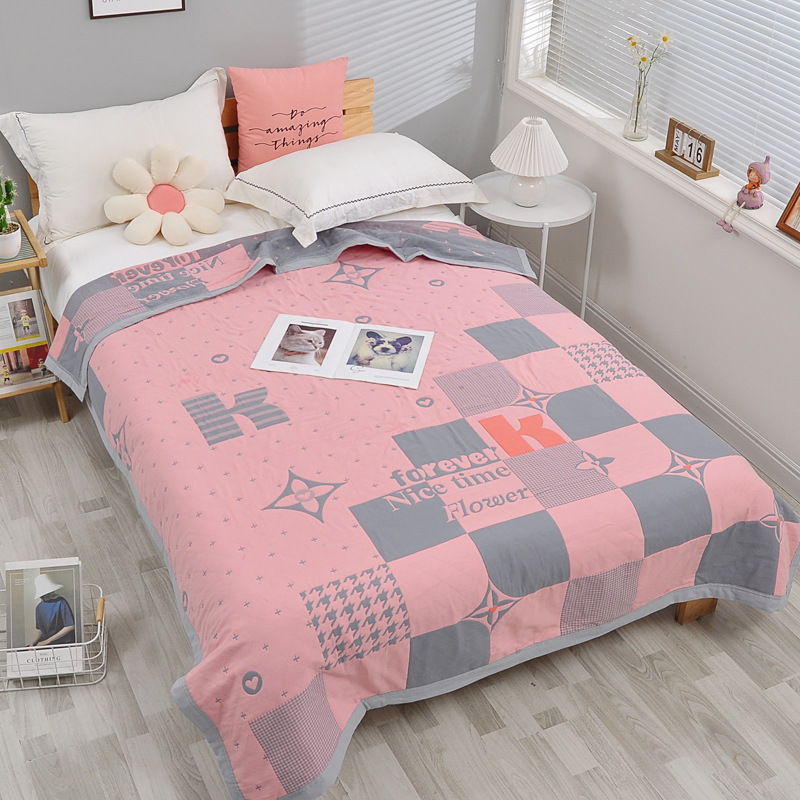 New cotton gauze adult towel blanket double single 150*200 air conditioning summer cool quilt gift wholesale image