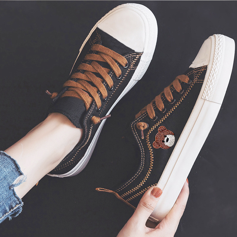 Commuter 2022 Casual Low Women's Shoes Spring Casual Shoes Women's Cross-Border Lace-up Student Sports Women's Board Wholesale Top Canvas