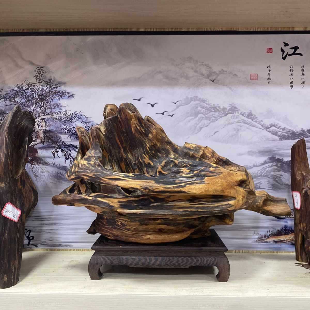 (土沉香)广西金秀大瑶山原木阴沉木客厅沉香木头摆件品-阿里巴巴