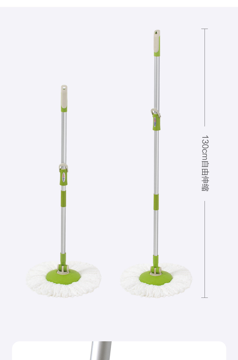 茶花旋转拖把桶拖布双驱动免手洗地拖墩布【共2拖把头】 c70001