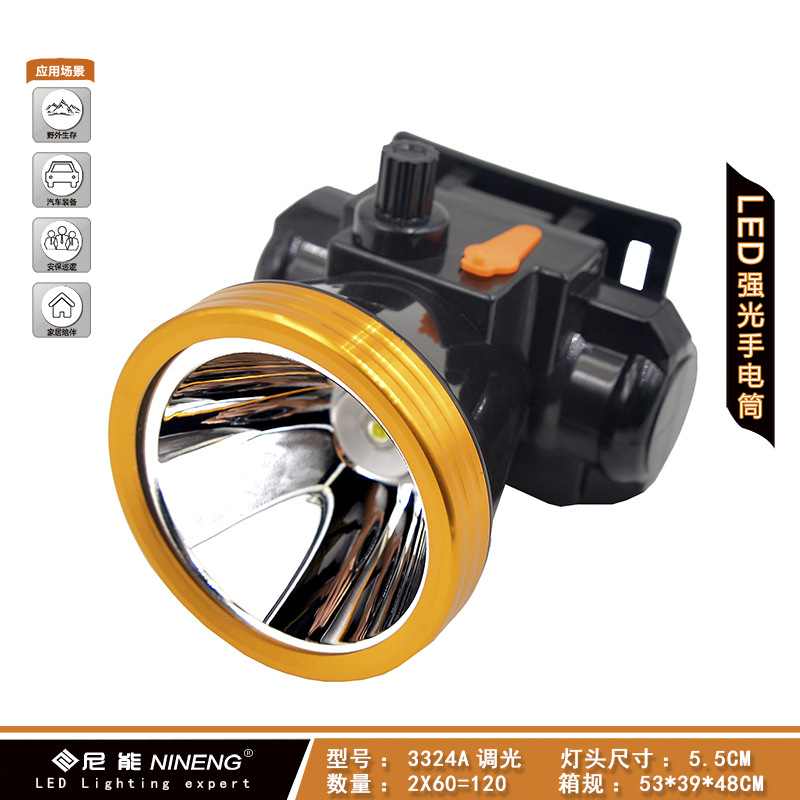 LED High-Power Lithium Battery Major Headlamp Spotlight Fishing Headlight Outdoor Head-Mounted Flashlight Miner's Lamp