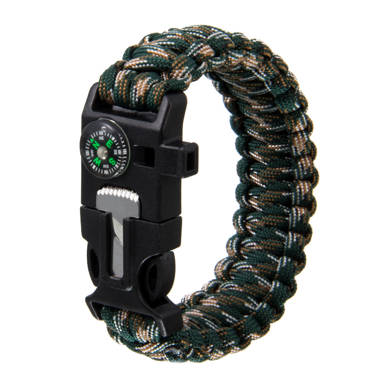 Paracord Bracelet Five-in-One Survival Compass Bracelet Multifunctional Outdoor Umbrella Rope Camping Adventure Seven-Core Lifeline