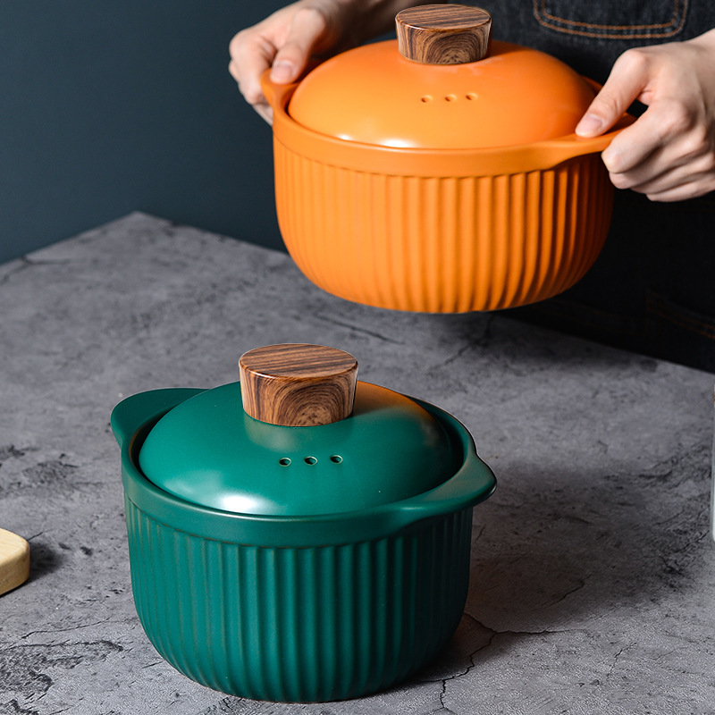 炫彩色釉陶瓷锅 滋养砂锅汤锅家用燃气灶电陶炉使用炖锅批发