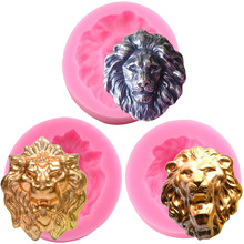 3D Lion Head Silicone Mold Fondant Chocolate Animals Molds跨