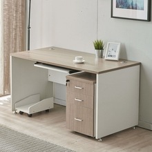 办公桌单人1.2米台式电脑桌写字台家用简约现代抽屉职员桌椅组合
