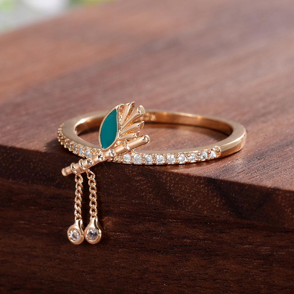 跨境wish速卖通新品 时尚ins风小清新流苏戒指 潮流别致女士尾戒