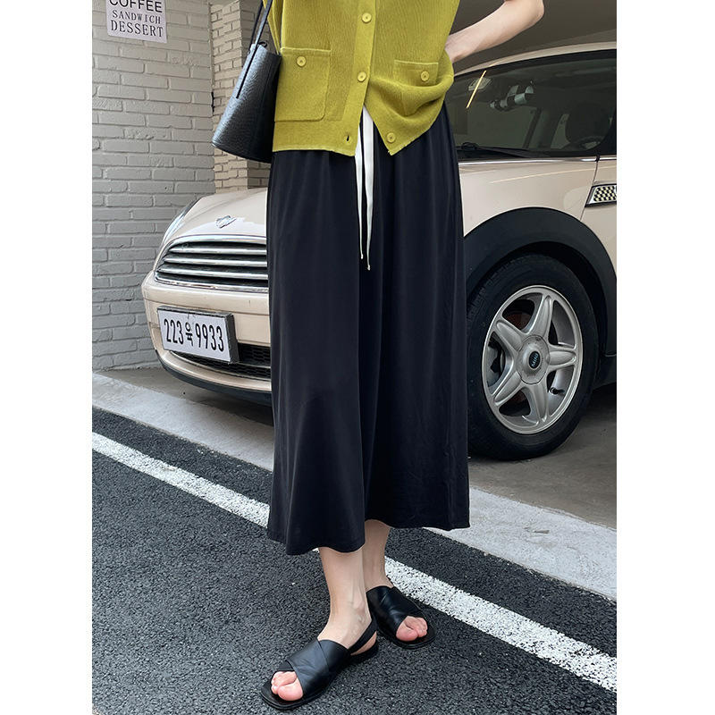 简韩风减龄a字半身裙2022夏季新款高腰宽松轻盈透气裙子女 31967