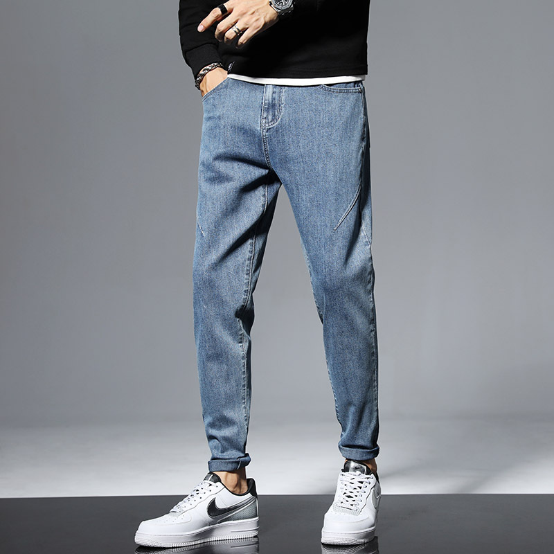 2023 New Jeans Men's Spring Style Loose Straight Stretch-Fit Pants Men's Casual Trend Trousers
