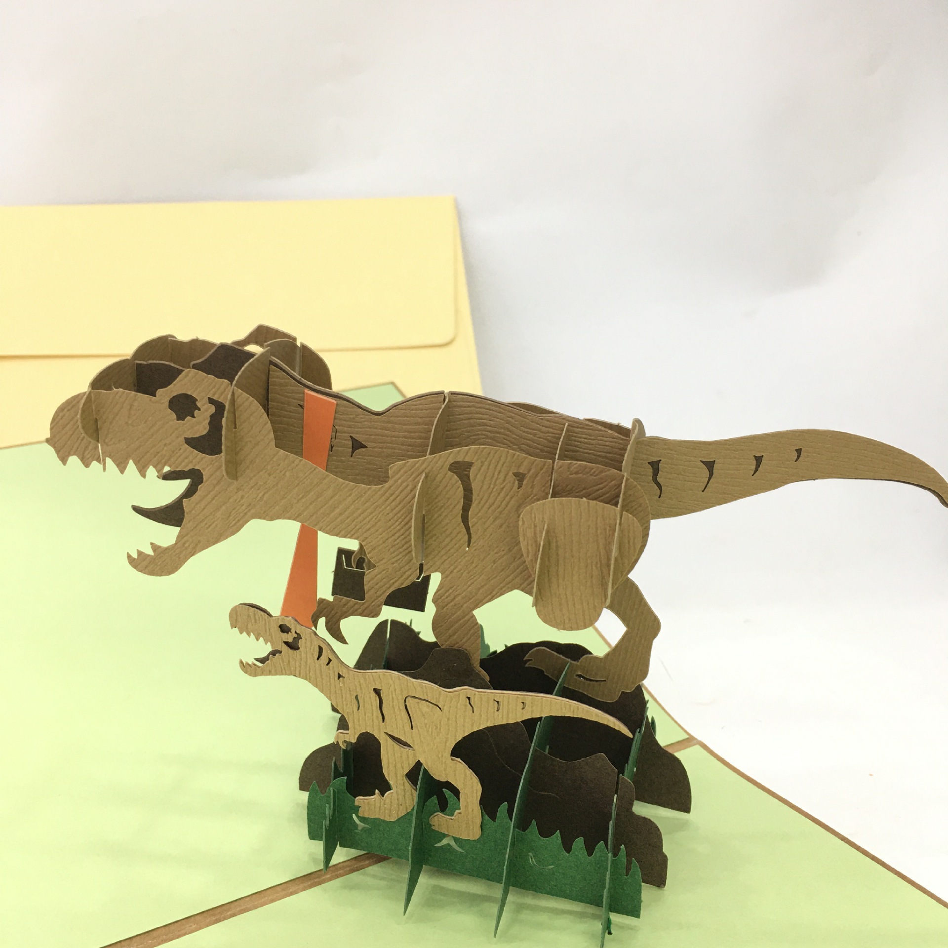 教师节感恩立体贺卡生日祝福韩国3d仿真侏罗纪恐龙霸王龙卡片贺卡