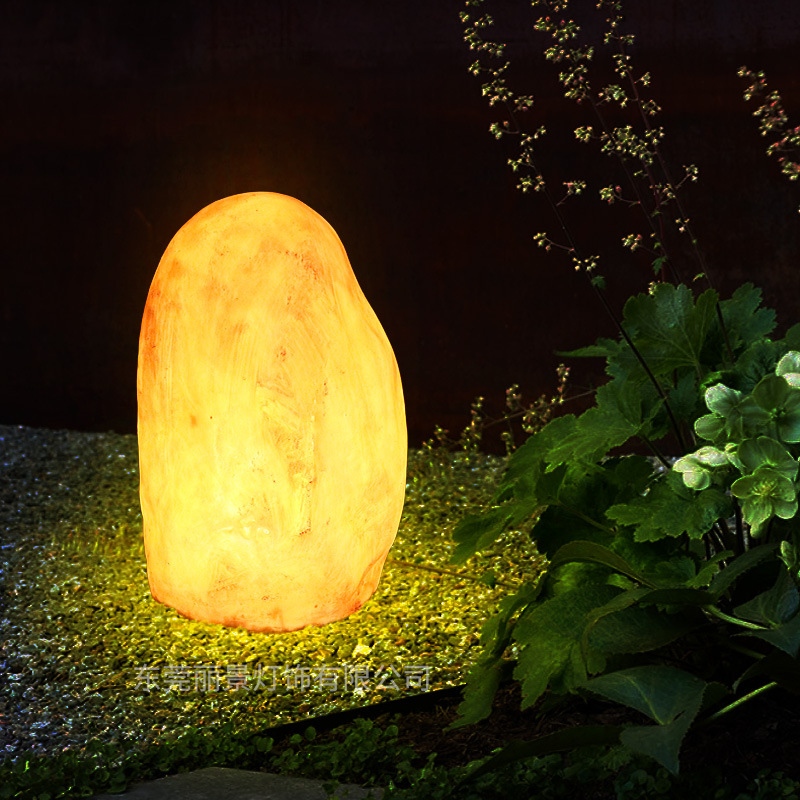 led发光石头景观灯 仿真石头景观灯发光石头石头公园草地草坪景观