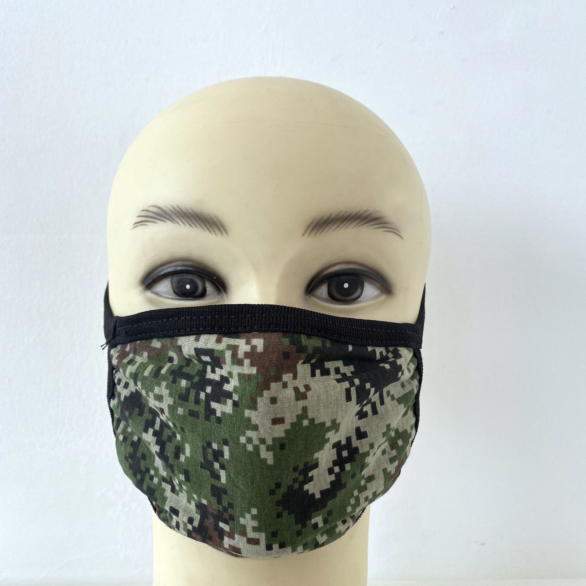透气全棉布口罩韩版纯棉迷彩汗布口罩男女士军训防护迷彩口罩